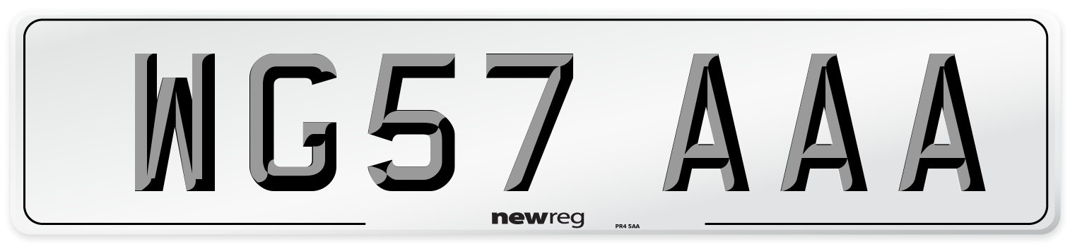 WG57 AAA Number Plate from New Reg